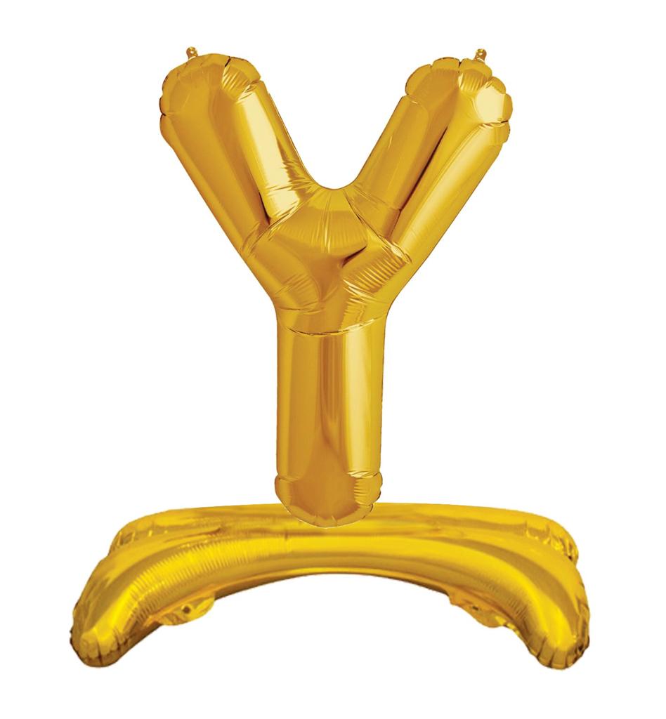 Ayaklı 34" Gold Harf Folyo Balon - Y