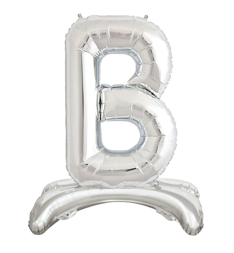 Ayaklı 34" Gümüş Harf Folyo Balon - B