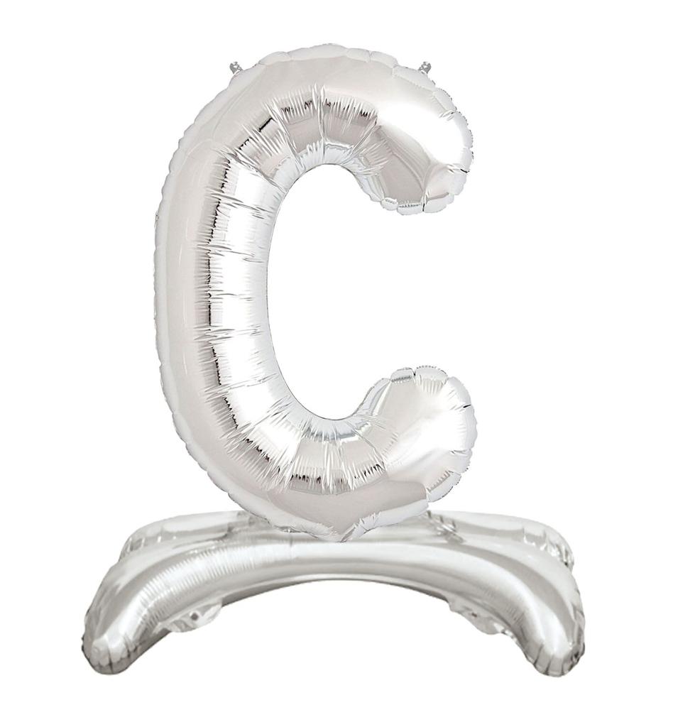 Ayaklı 34" Gümüş Harf Folyo Balon - C