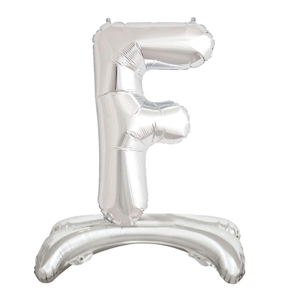 Ayaklı 34" Gümüş Harf Folyo Balon - F