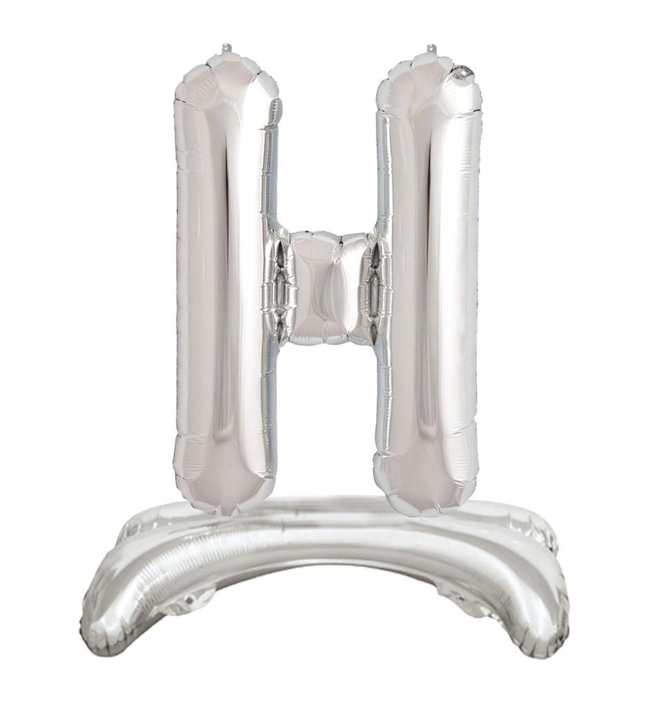 Ayaklı 34" Gümüş Harf Folyo Balon - H