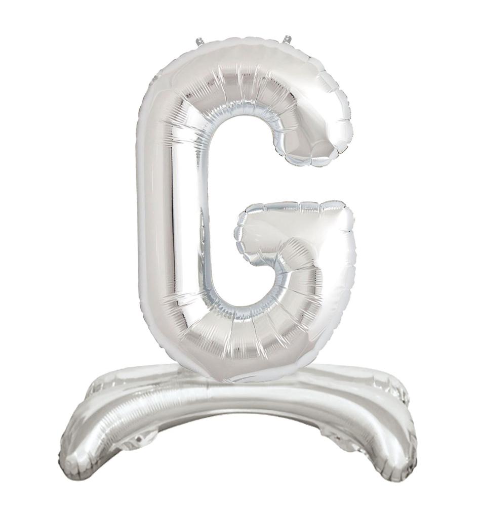 Ayaklı 34" Gümüş Harf Folyo Balon - G