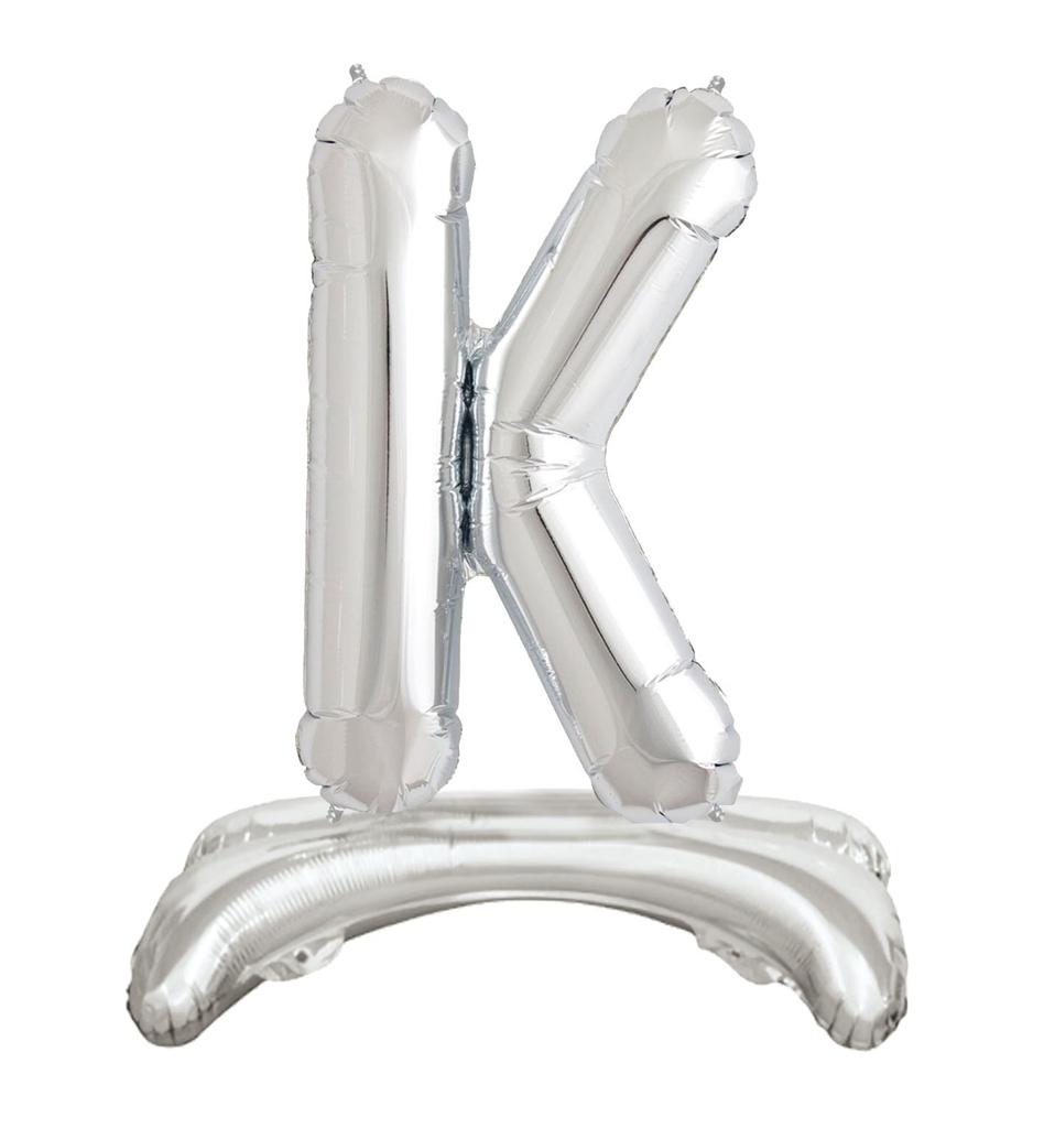 Ayaklı 34" Gümüş Harf Folyo Balon - K