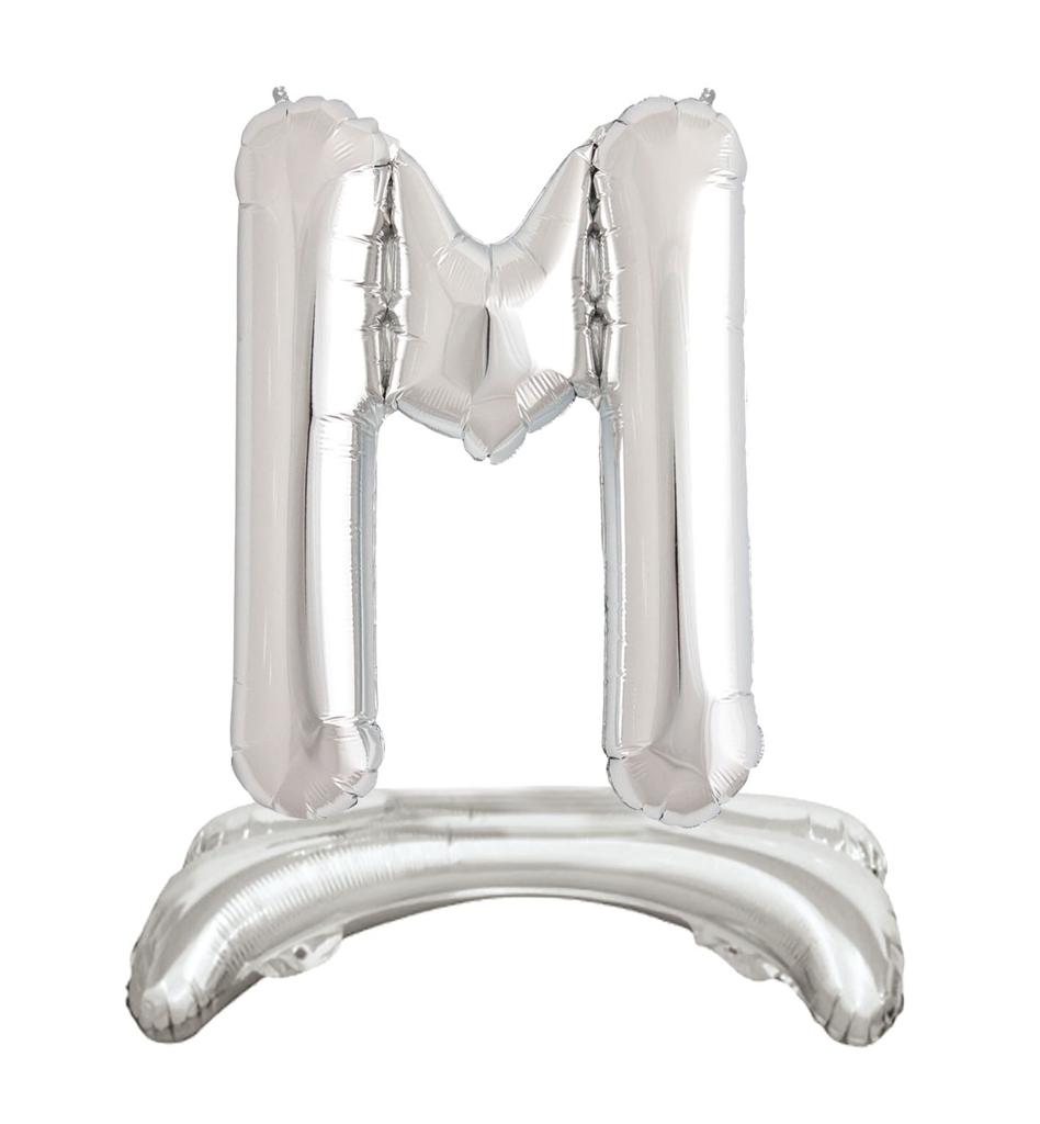 Ayaklı 34" Gümüş Harf Folyo Balon - M