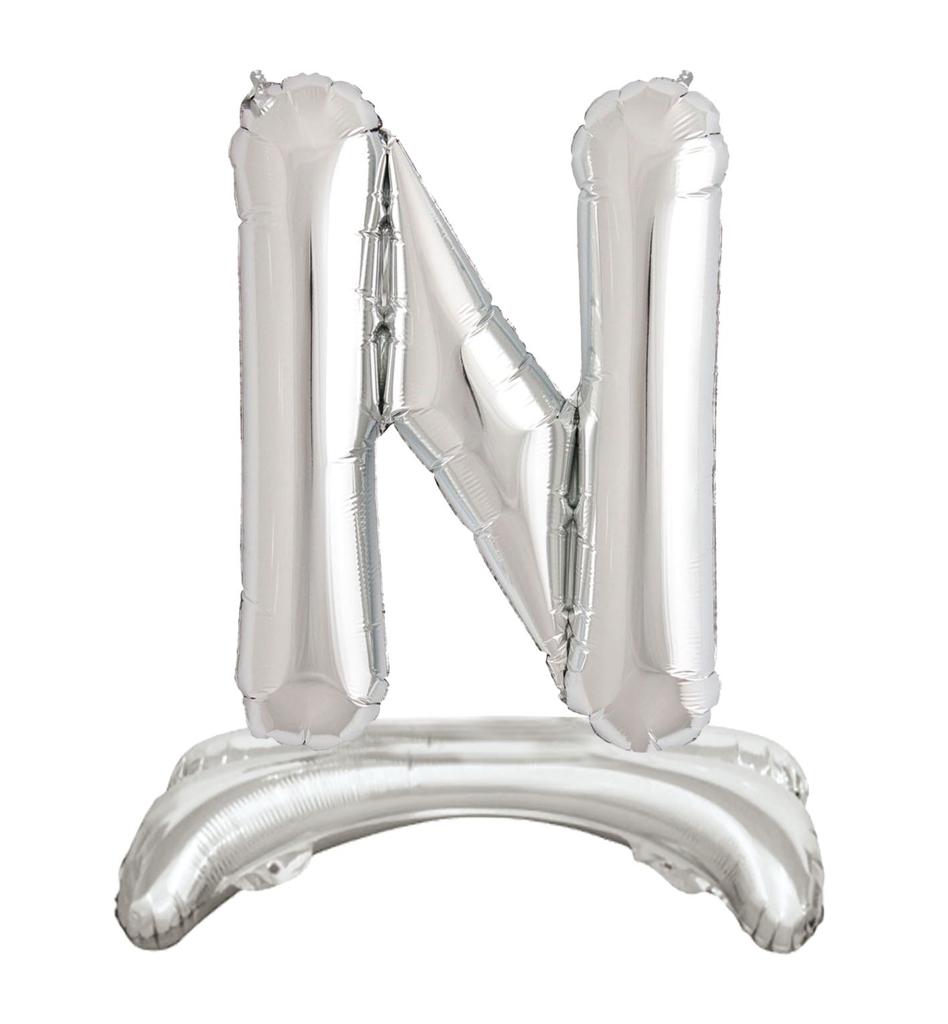 Ayaklı 34" Gümüş Harf Folyo Balon - N