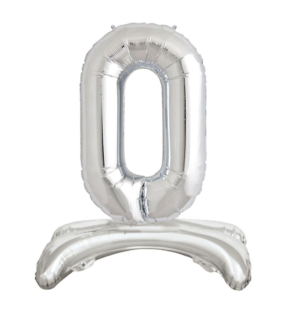 Ayaklı 34" Gümüş Harf Folyo Balon - O