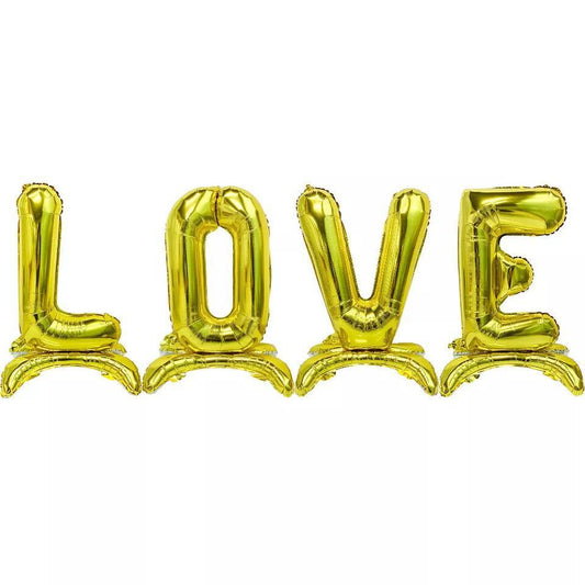 Ayaklı Gold Love Folyo Balon Seti