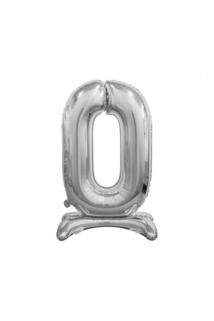 Ayaklı 32" Gümüş Rakam Folyo Balon - 0