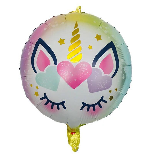18" Unicorn Yuvarlak Folyo Balon Desen 3