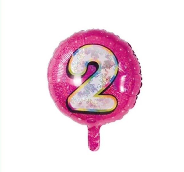 18" Pembe Rakam Folyo Balon - 2