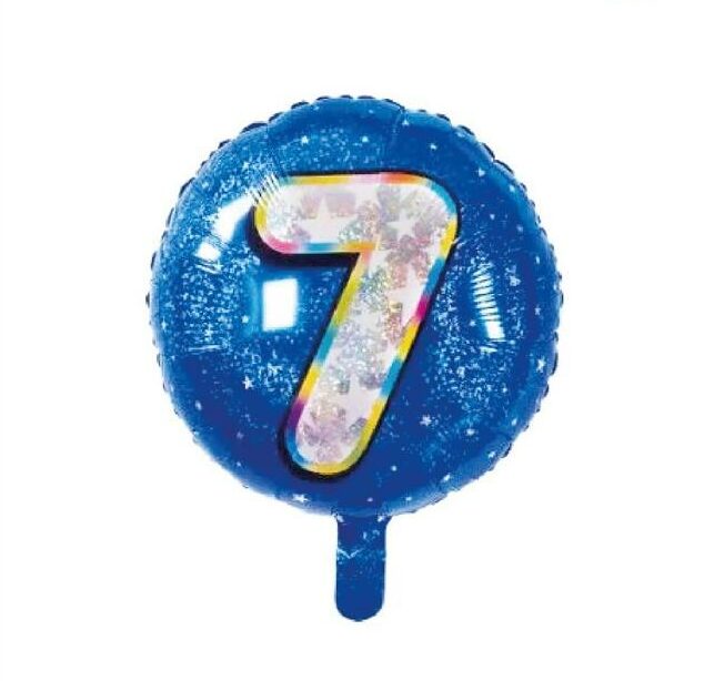 18" Mavi Rakam Folyo Balon - 7