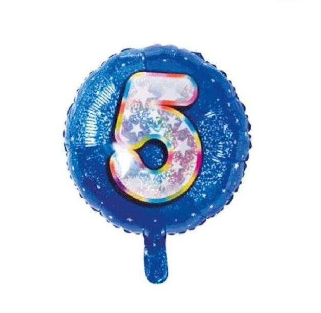 18" Mavi Rakam Folyo Balon - 5