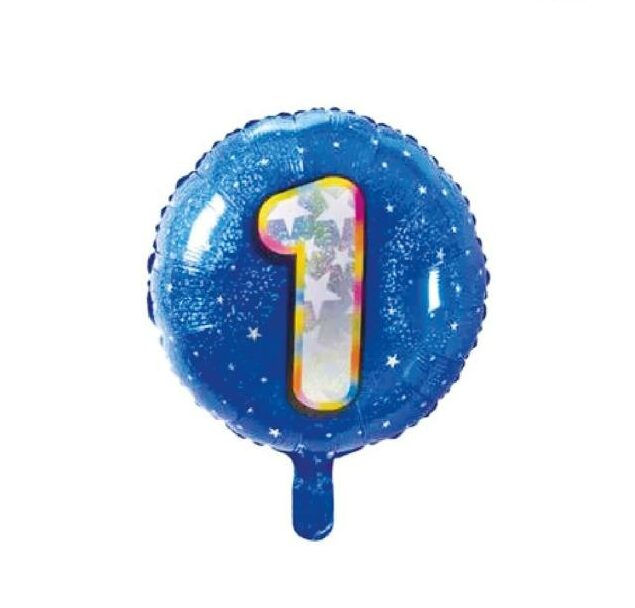 18" Mavi Rakam Folyo Balon - 1