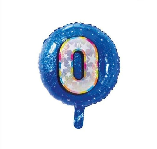 18" Mavi Rakam Folyo Balon - 0