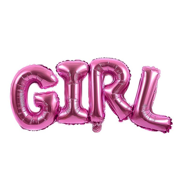 Pembe Girl Yazı Folyo Balon