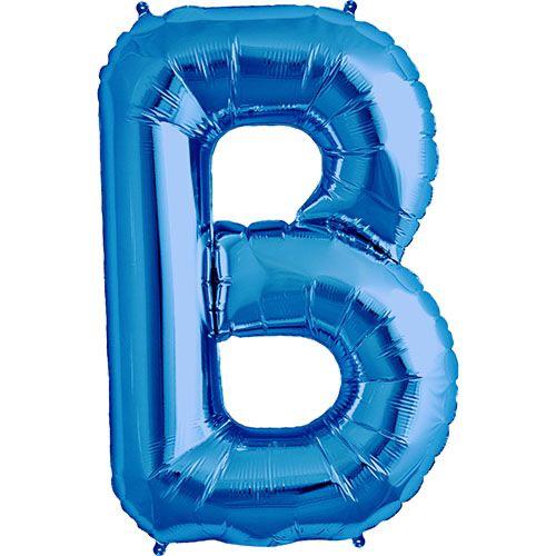 16" Mavi Harf Folyo Balon - B