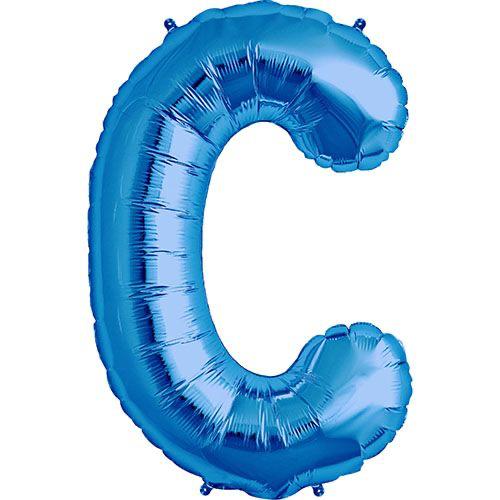 16" Mavi Harf Folyo Balon - C