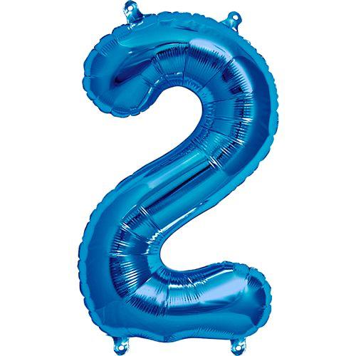 16" Mavi Rakam Folyo Balon - 2