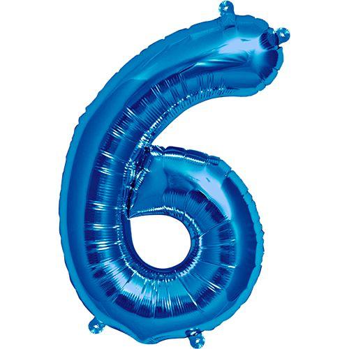 16" Mavi Rakam Folyo Balon - 6