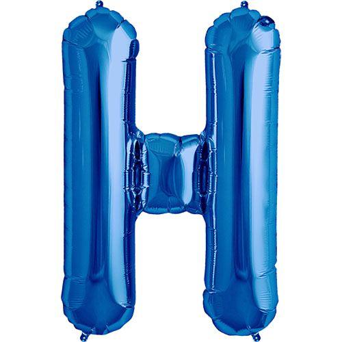 16" Mavi Harf Folyo Balon - H
