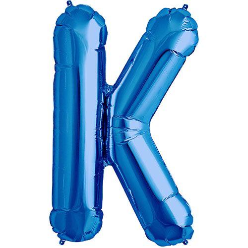 16" Mavi Harf Folyo Balon - K