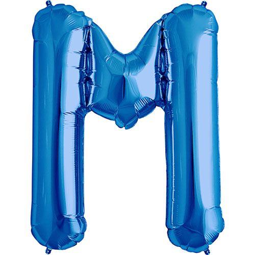 16" Mavi Harf Folyo Balon - M