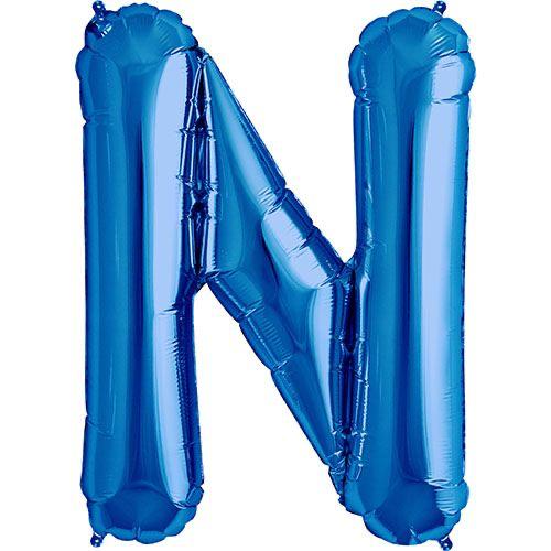 16" Mavi Harf Folyo Balon - N