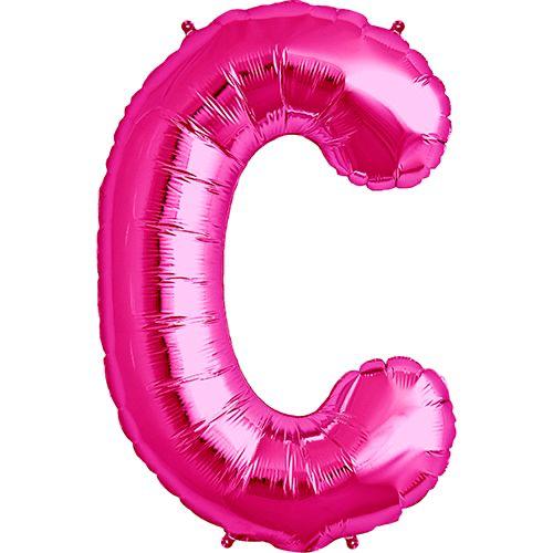 16" Pembe Harf Folyo Balon - C
