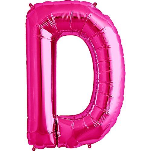 16" Pembe Harf Folyo Balon - D