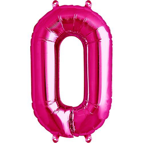 16" Pembe Rakam Folyo Balon - 0