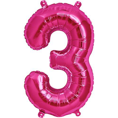 16" Pembe Rakam Folyo Balon - 3