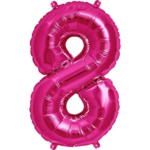 16" Pembe Rakam Folyo Balon - 8