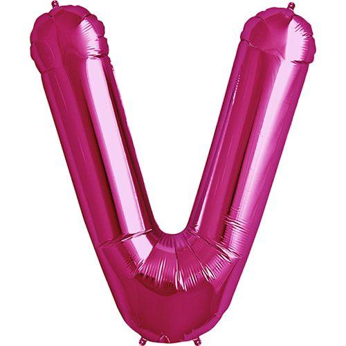 16" Pembe Harf Folyo Balon - V