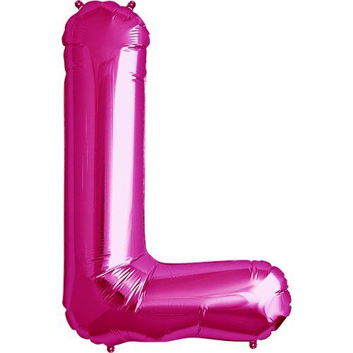 16" Pembe Harf Folyo Balon - L