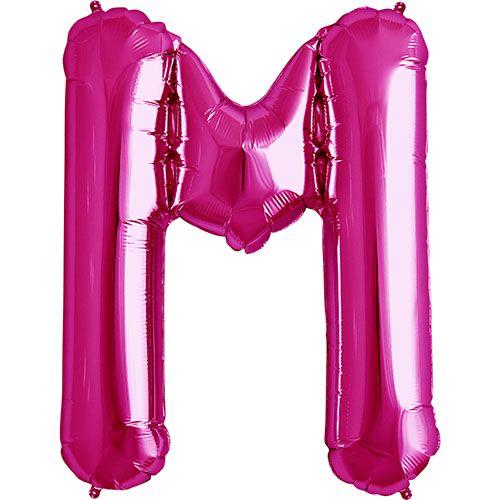 16" Pembe Harf Folyo Balon - M