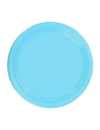 25 Kişilik Açık Mavi Plastik Tabak + Bardak Seti