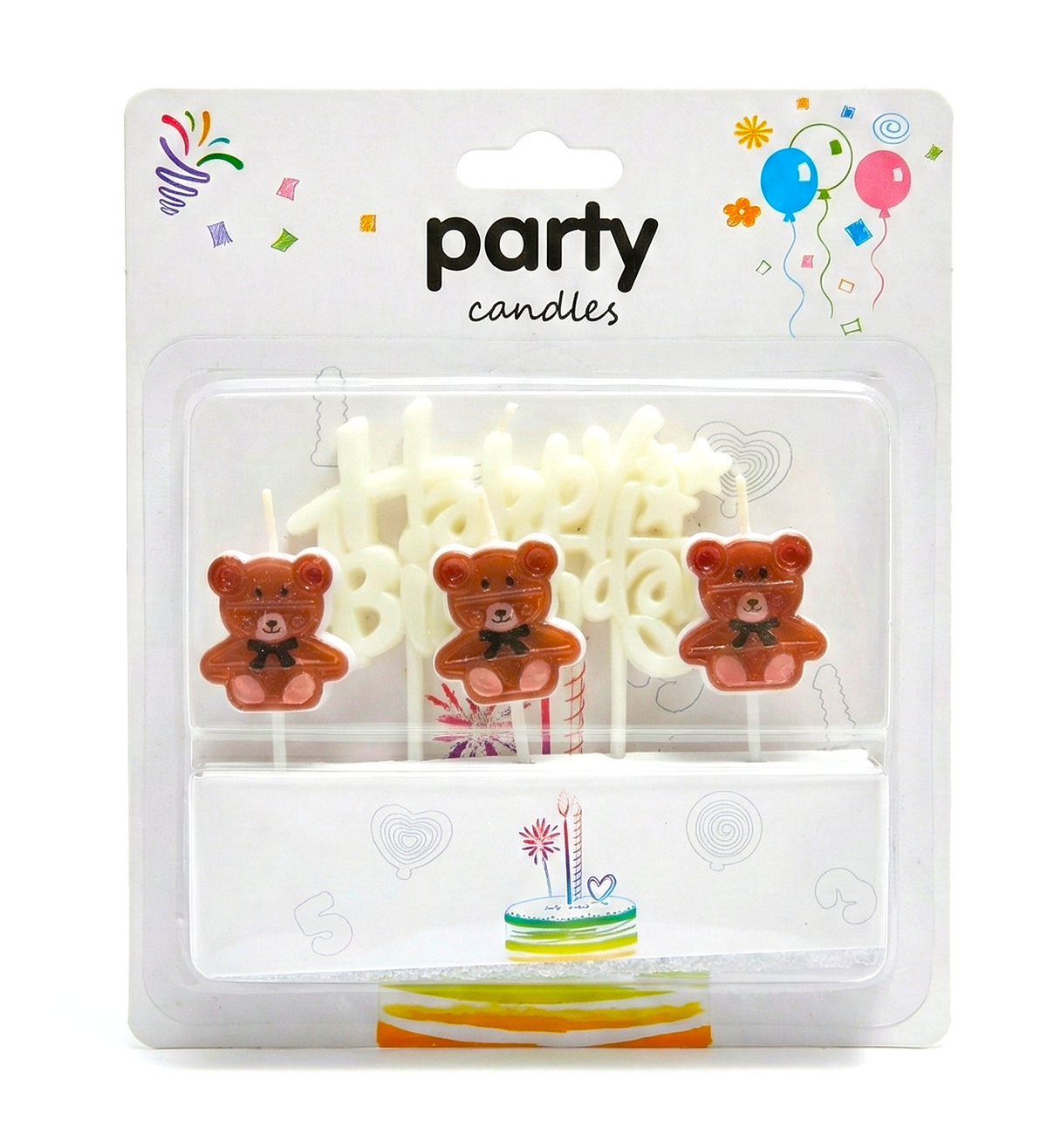 Ayı Happy Birthday 4'lü Doğum Günü Mumu