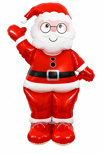 Ayaklı Büyük Kırmızı Noel Baba Folyo Balon