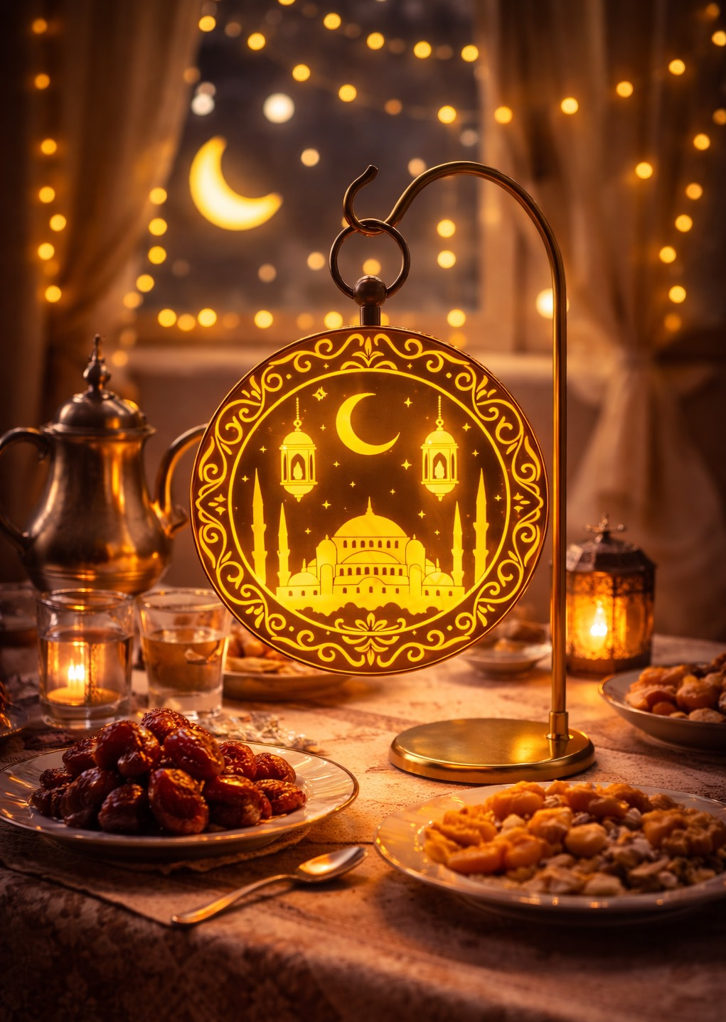 Cami Silüetli Işıklı Ramazan Dekoru