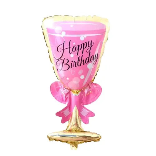 Folyo Balon Pembe Happy Birthday Bardak