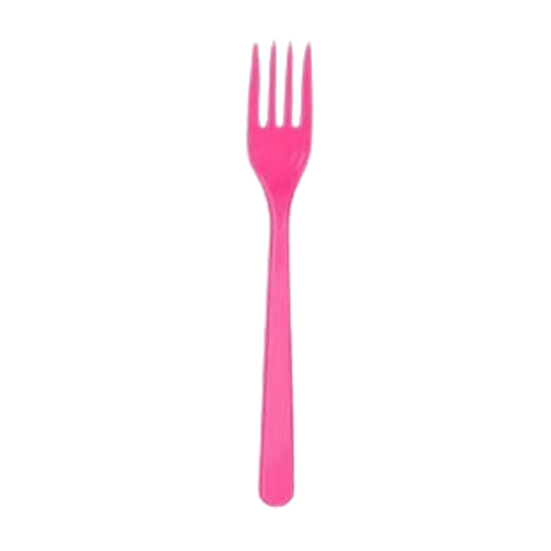 Plastik Çatal Fuşya 25'li