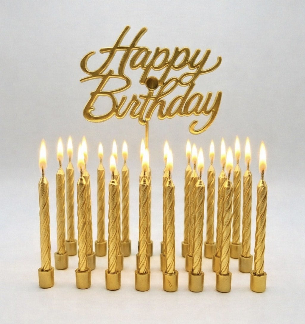 Gold Happy Birthday 11'li Doğum Günü Mumu