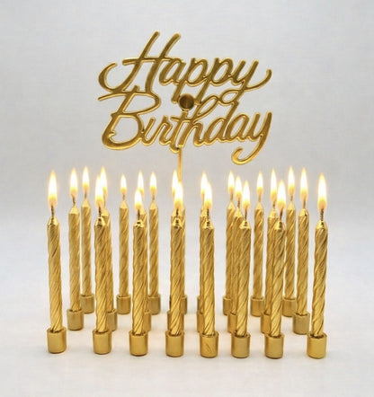 Gold Happy Birthday 11'li Doğum Günü Mumu