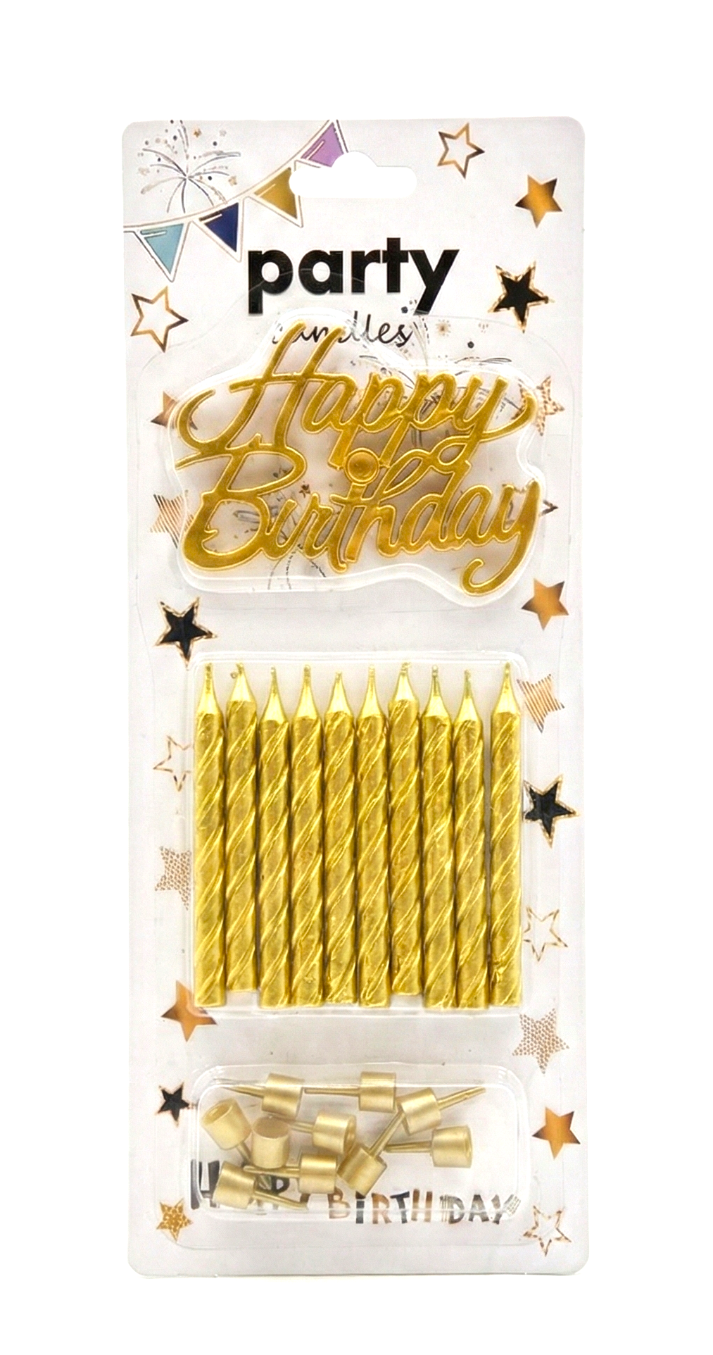 Gold Happy Birthday 11'li Doğum Günü Mumu