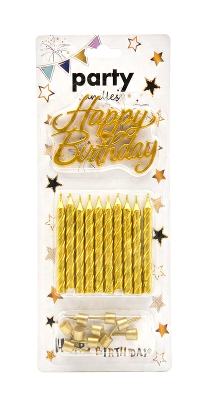 Gold Happy Birthday 11'li Doğum Günü Mumu