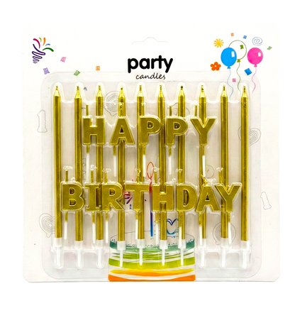 Gold Happy Birthday 23'lü Doğum Günü Mumu