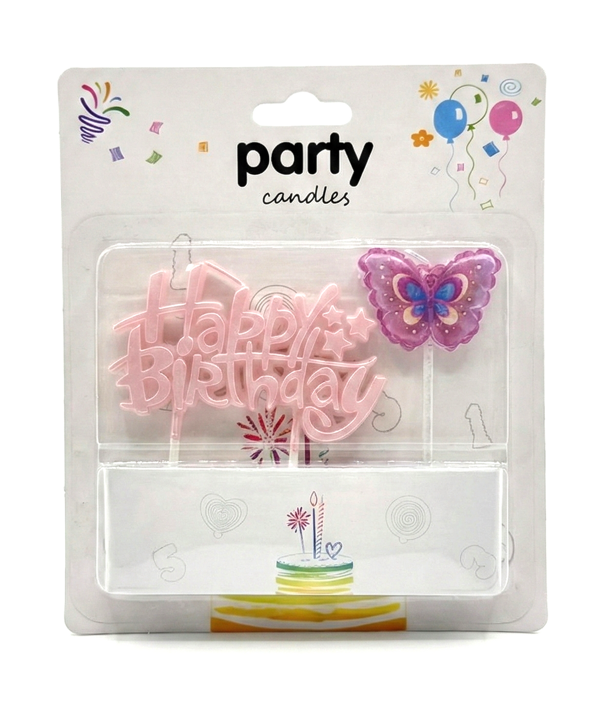 Kelebek Happy Birthday 2'li Doğum Günü Mumu