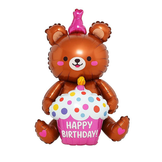 Happy Birthday Pastalı Ayı Folyo Balon