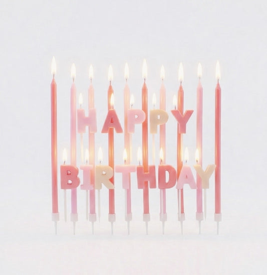 Pembe Happy Birthday 23'lü Doğum Günü Mumu