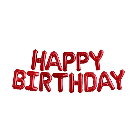 16" Kırmızı Happy Birthday Folyo Balon